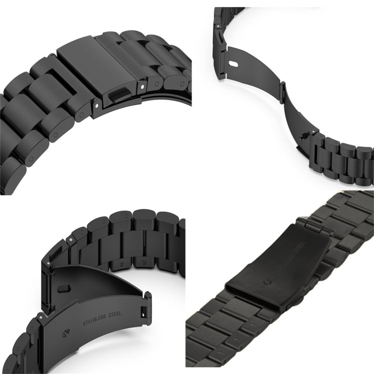 For Apple Watch Series 10 42mm / 9&8&7 41mm / SE 3&SE 2&6&SE&5&4 40mm / 3&2&1 38mm Fold Buckle 3 Beads Stainless Steel Watch Band