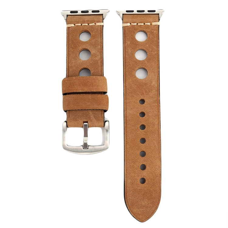 Bracelet de montre en cuir véritable rétro pour Apple Watch Series 7 45 mm / 6 &amp; SE &amp; 5 &amp; 4 44 mm / 42 mm 3 &amp; 2 &amp; 1 trou, pour 42 mm
