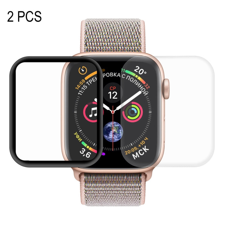 2 PCS ENKAY Hat-Prince 3D Full Screen PET + 3D Full Screen Electroplating  PET Curved Heat Bending HD Screen Protector For Apple Watch Series 6 / 5 / 4 / Watch SE 40mm