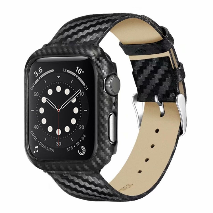 Genuine Leather Carbon Fiber Strap + Frame for Apple Watch Series 3 & 2 & 1 38mm, Apple Watch Series 3 & 2 & 1 38mm