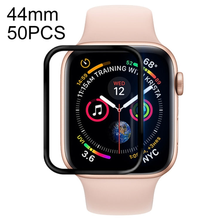 50 PCS For Apple Watch Series 5 & 4 44mm Soft PET Film Full Cover Screen Protector, 44mm