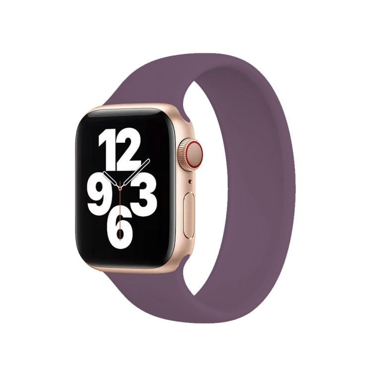 For Apple Watch Series 10 42mm / 9&8&7 41mm / SE 3&SE 2&6&SE&5&4 40mm / 3&2&1 38mm Solid Color Elastic Silicone Watch Band, Size:L 156mm