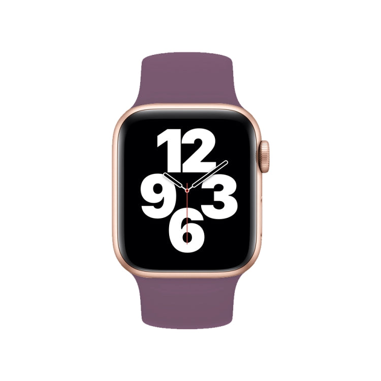 For Apple Watch Series 10 42mm / 9&8&7 41mm / SE 3&SE 2&6&SE&5&4 40mm / 3&2&1 38mm Solid Color Elastic Silicone Watch Band, Size:L 156mm