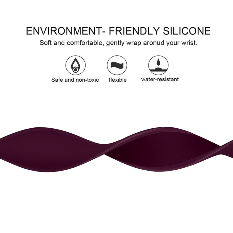 For Apple Watch Series 10 42mm / 9&8&7 41mm / SE 3&SE 2&6&SE&5&4 40mm / 3&2&1 38mm Solid Color Elastic Silicone Watch Band, Size:L 156mm