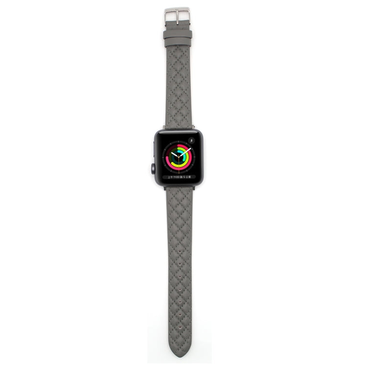 Rhombus Top Layer Cowhide Leather Watch Band For Apple Watch Series 10 42mm / 9&8&7 41mm / SE 3&SE 2&6&SE&5&4 40mm / 3&2&1 38mm, For Apple Watch Series 8&7 41mm / SE 2&6&SE&5&4 40mm / 3&2&1 38mm