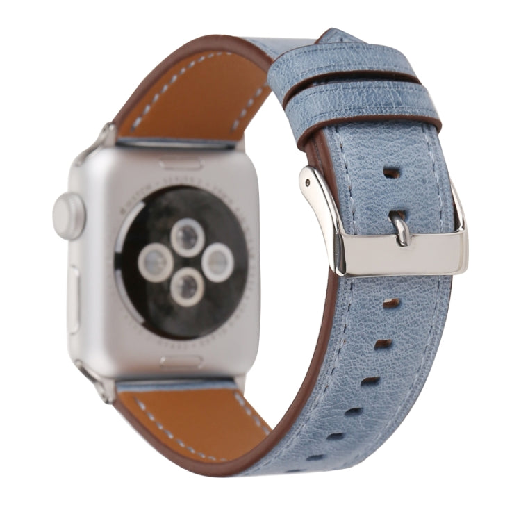 Bracelet de montre en cuir véritable style frais pour Apple Watch Series 10 42 mm / 9, 8 et 7 41 mm / SE 3, SE 2, 6, SE 5 et 4 40 mm / 3, 2 et 1 38 mm