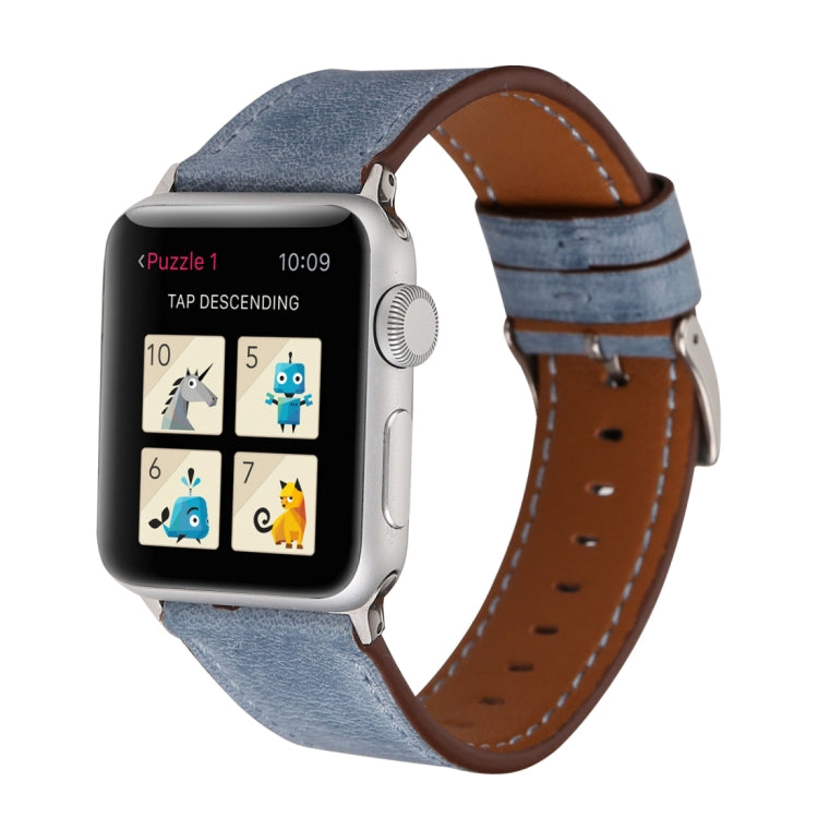 Bracelet de montre en cuir véritable style frais pour Apple Watch Series 10 42 mm / 9, 8 et 7 41 mm / SE 3, SE 2, 6, SE 5 et 4 40 mm / 3, 2 et 1 38 mm