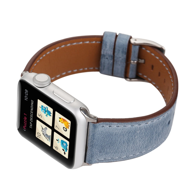 Bracelet de montre en cuir véritable style frais pour Apple Watch Series 10 42 mm / 9, 8 et 7 41 mm / SE 3, SE 2, 6, SE 5 et 4 40 mm / 3, 2 et 1 38 mm