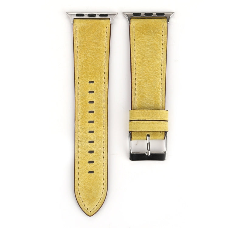 For Apple Watch Series 10 42mm / 9&8&7 41mm / SE 3&SE 2&6&SE&5&4 40mm / 3&2&1 38mm Fresh Style Genuine Leather Watch Band, 38mm