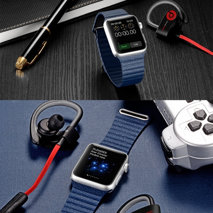 Bracelet de montre en cuir PU avec boucle magnétique pour Apple Watch 38 mm