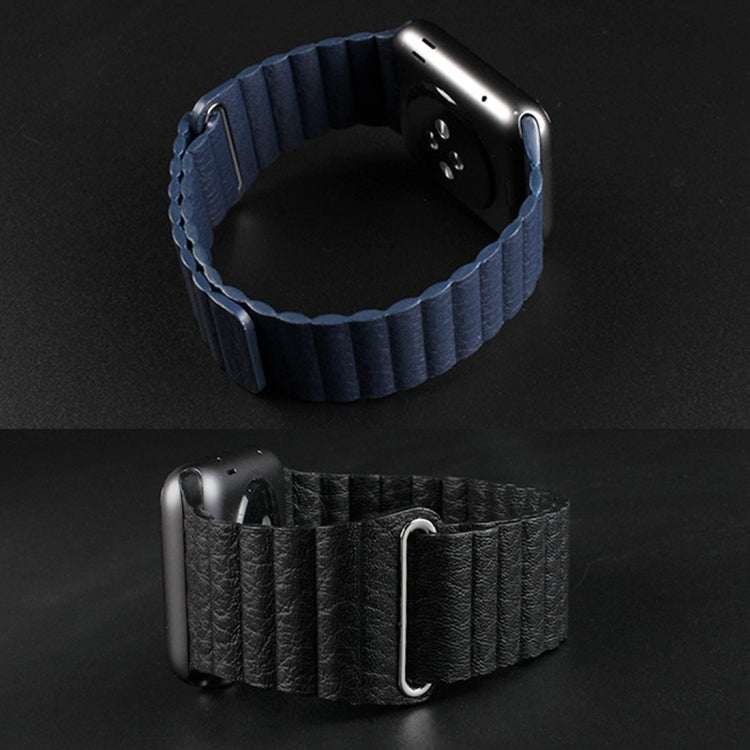 Bracelet de montre en cuir PU avec boucle magnétique pour Apple Watch 38 mm
