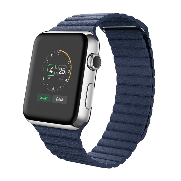 Bracelet de montre en cuir PU avec boucle magnétique pour Apple Watch 38 mm
