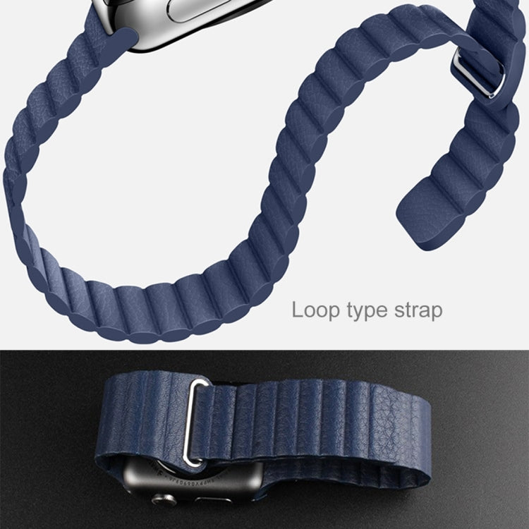 Bracelet de montre en cuir PU avec boucle magnétique pour Apple Watch 38 mm