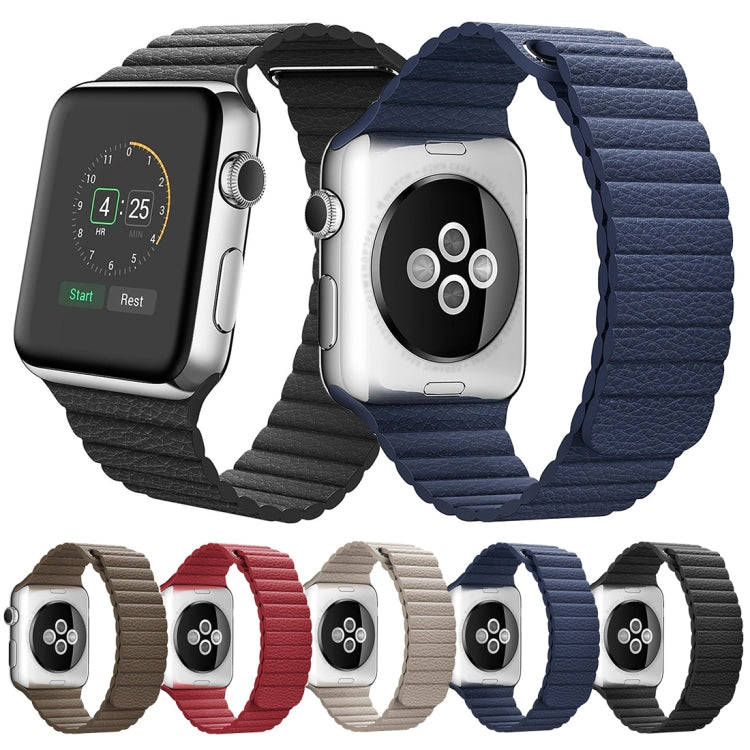 Bracelet de montre en cuir PU avec boucle magnétique pour Apple Watch 38 mm