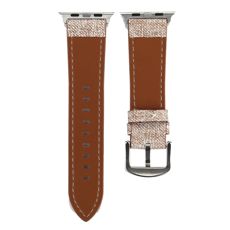 For Apple Watch Ultra 49mm&Watch Ultra 2 49mm / Series 10 46mm / 9&8&7 45mm / SE 3&SE 2&6&SE&5&4 44mm / 3&2&1 42mm Simple Fashion Genuine Leather Cowboy Pattern Watch Band, 42mm