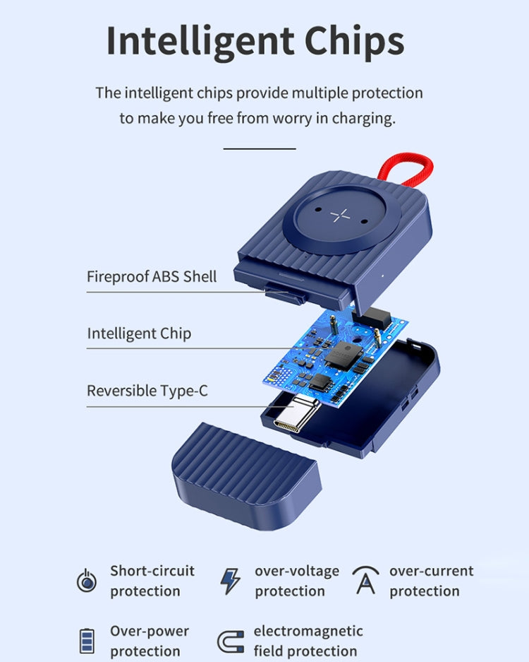 ROCK W26 Portable Magnetic Wireless Charger for Huawei Watch GT / GT2 / Honor Magic Type-C Interface