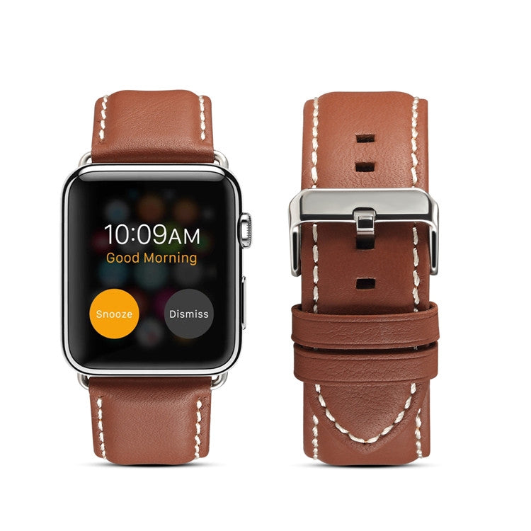 Denior Environmental Luxury Car Watch Leather Watch Band for Apple Watch Ultra 49mm&Watch Ultra 2 49mm / Series 10 46mm / 9&8&7 45mm / SE 3&SE 2&6&SE&5&4 44mm / 3&2&1 42mm