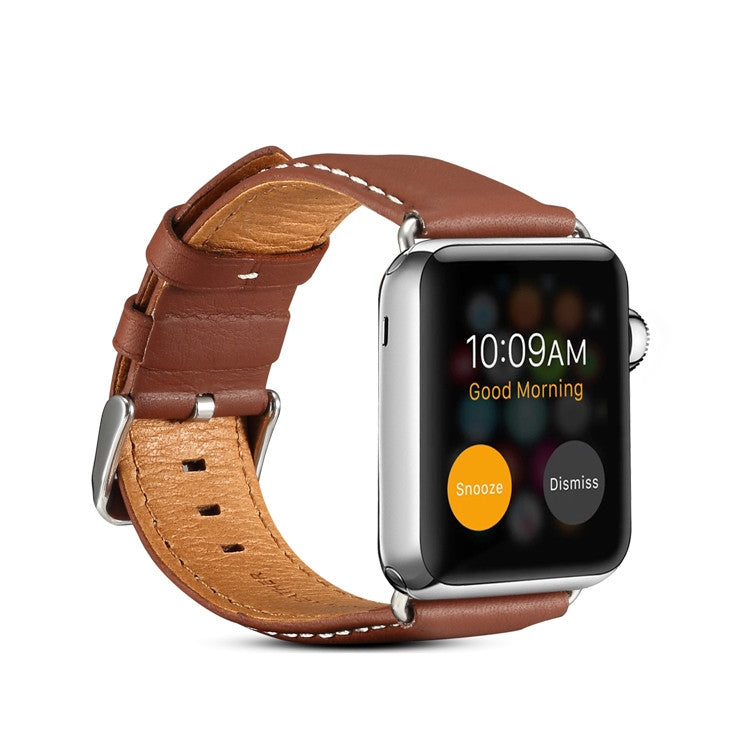 Denior Environmental Luxury Car Watch Leather Watch Band for Apple Watch Ultra 49mm&Watch Ultra 2 49mm / Series 10 46mm / 9&8&7 45mm / SE 3&SE 2&6&SE&5&4 44mm / 3&2&1 42mm