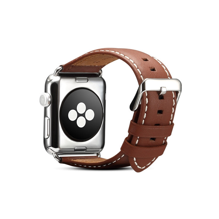 Denior Environmental Luxury Car Watch Leather Watch Band for Apple Watch Ultra 49mm&Watch Ultra 2 49mm / Series 10 46mm / 9&8&7 45mm / SE 3&SE 2&6&SE&5&4 44mm / 3&2&1 42mm