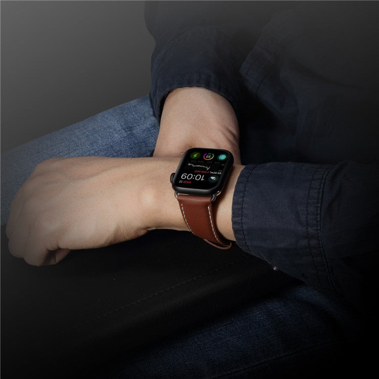 Denior Environmental Luxury Car Watch Leather Watch Band for Apple Watch Ultra 49mm&Watch Ultra 2 49mm / Series 10 46mm / 9&8&7 45mm / SE 3&SE 2&6&SE&5&4 44mm / 3&2&1 42mm