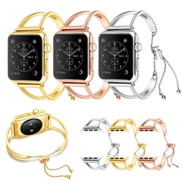 Letter V Shape Bracelet Metal Wrist Watch Band with Stainless Steel Buckle for Apple Watch Series 10 42mm / 9&8&7 41mm / SE 3&SE 2&6&SE&5&4 40mm / 3&2&1 38mm, 7 41mm / 6&SE&5&4 40mm / 3&2&1 38mm