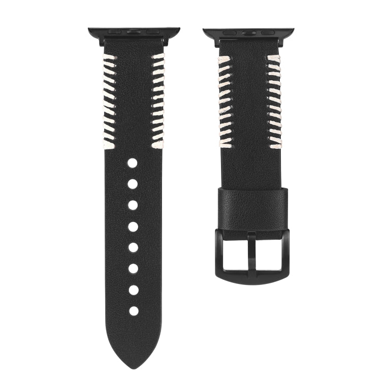 DUX DUCIS Fashion Woven Pattern Top-grain Leather Wrist Watch Band for Apple Watch Series 8&7 45mm / SE 2&6&SE&5&4 44mm / 3&2&1 42mm, For Apple Watch Series 4 & 3 & 2 & 1 42&44mm