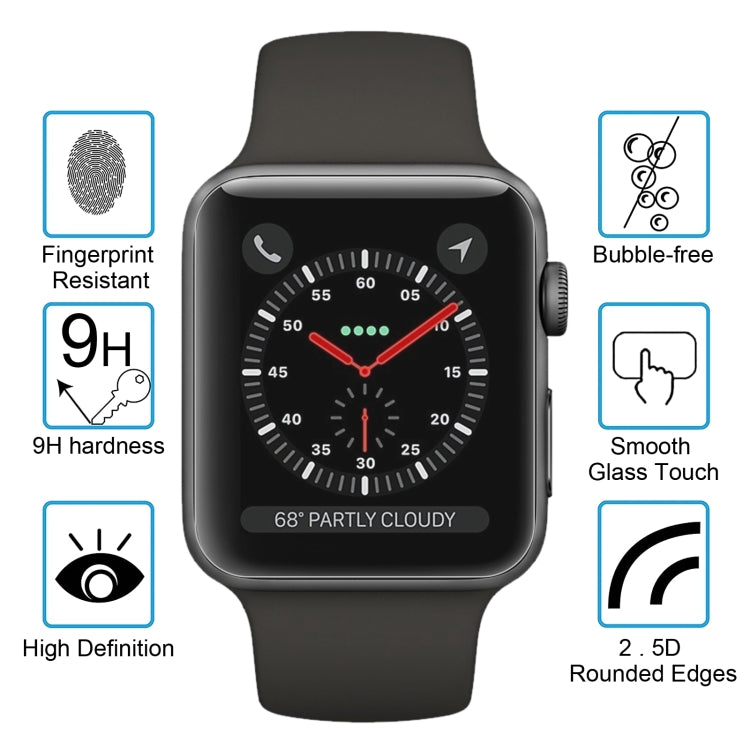 2 PCS ENKAY Hat-Prince for Apple Watch 42 mm 0.2mm 9H Surface Hardness 2.15D Explosion-proof Tempered Glass Screen Film, For Apple Watch 42 mm