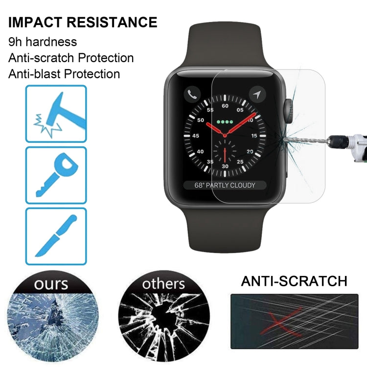 2 PCS ENKAY Hat-Prince for Apple Watch 42mm 0.2mm 9H Surface Hardness 2.15D Explosion-proof Tempered Glass Screen Film