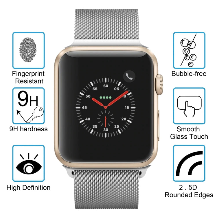 2 PCS ENKAY Hat-Prince for Apple Watch 38 mm 0.2mm 9H Surface Hardness 2.15D Explosion-proof Tempered Glass Screen Film, For Apple Watch 38 mm
