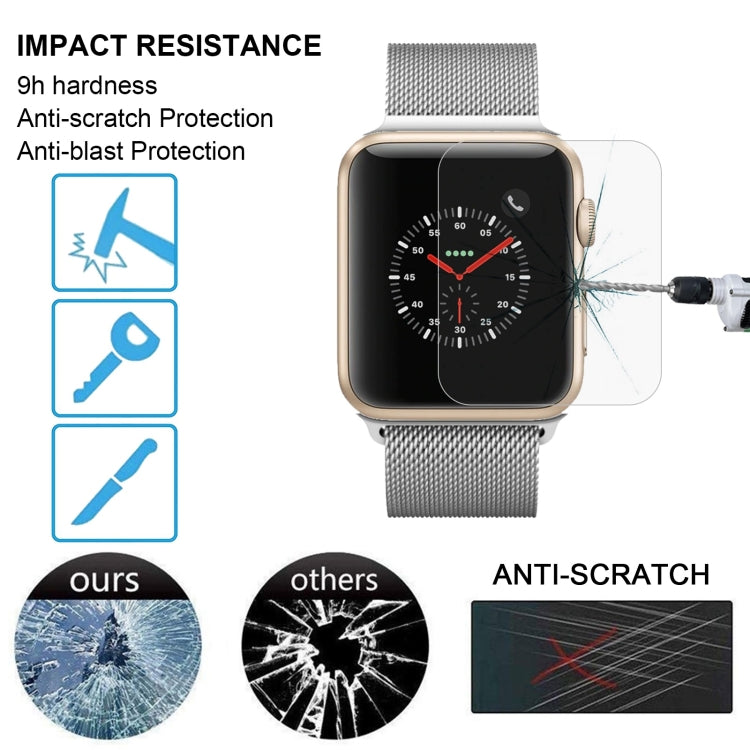 2 PCS ENKAY Hat-Prince for Apple Watch 38 mm 0.2mm 9H Surface Hardness 2.15D Explosion-proof Tempered Glass Screen Film, For Apple Watch 38 mm