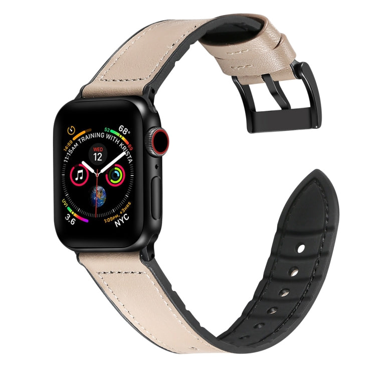 Solid Color TPU + Stainless Steel Watch Band for Apple Watch Series 7 45mm / 6 & SE & 5 & 4 44mm / 3 & 2 & 1 42mm, 44mm