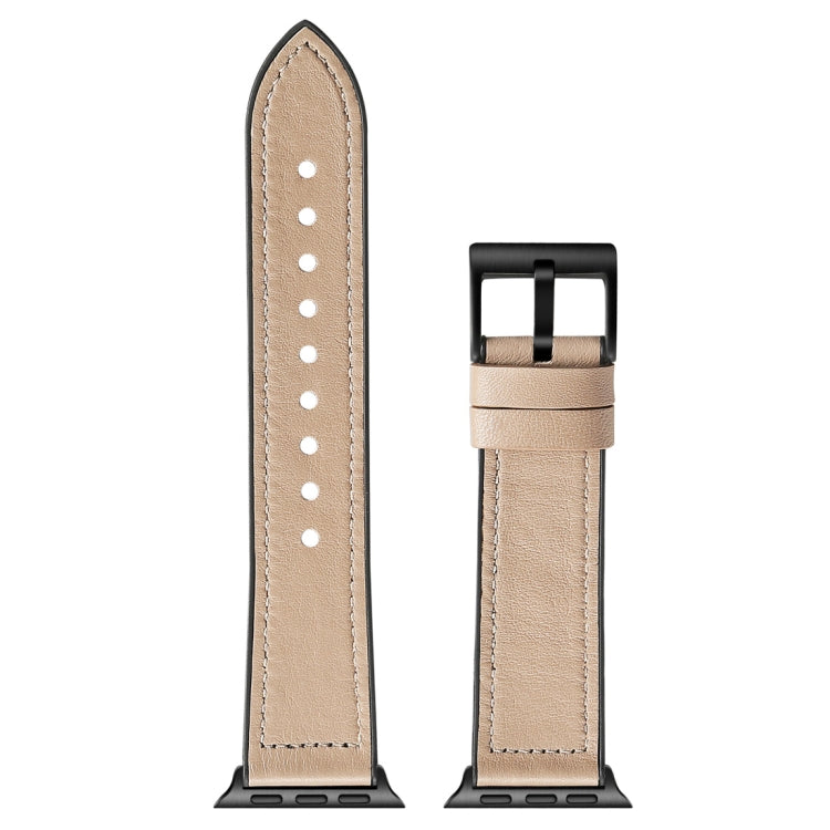 Solid Color TPU + Stainless Steel Watch Band for Apple Watch Series 7 45mm / 6 & SE & 5 & 4 44mm / 3 & 2 & 1 42mm, 44mm