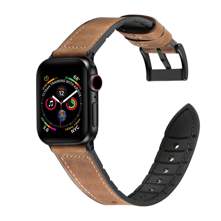 Bracelet de montre Crazy Horse en TPU texturé pour Apple Watch Series 3, 2 et 1 42 mm, 42 mm