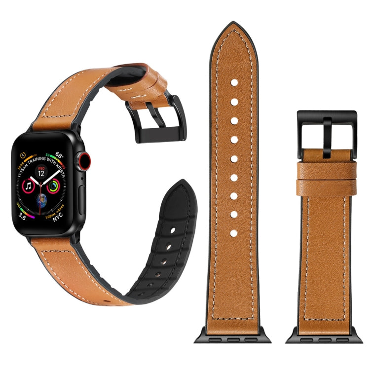 Solid Color TPU + Stainless Steel Watch Band for Apple Watch Series 10 42mm / 9&8&7 41mm / SE 3&SE 2&6&SE&5&4 40mm / 3&2&1 38mm, 40mm