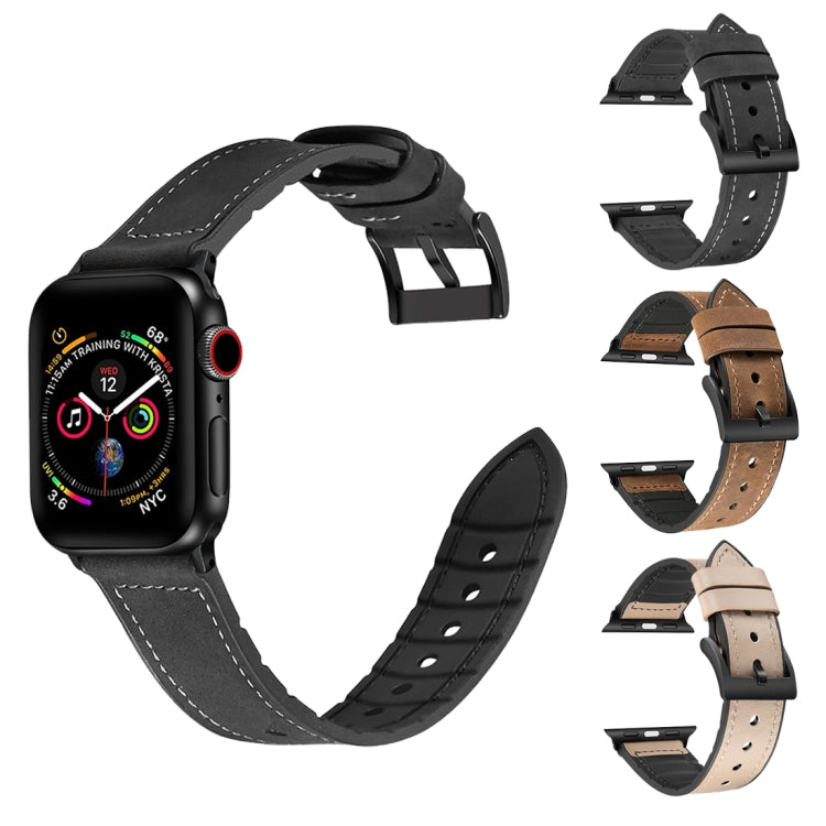 Solid Color TPU + Stainless Steel Watch Band for Apple Watch Series 10 42mm / 9&8&7 41mm / SE 3&SE 2&6&SE&5&4 40mm / 3&2&1 38mm, 40mm