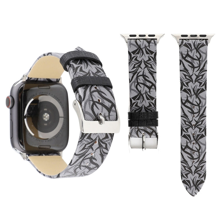 Bracelet de montre en cuir véritable imprimé épines pour Apple Watch Series 10 42 mm / 9, 8 et 7 41 mm / SE 3, SE 2, 6, SE 5 et 4 40 mm / 3, 2 et 1 38 mm, 40 mm