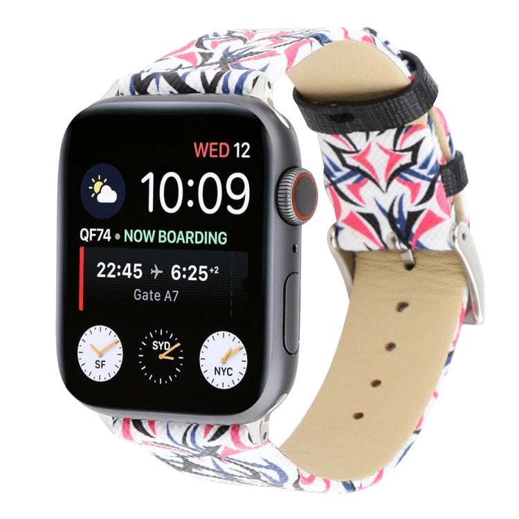 Bracelet de montre en cuir véritable imprimé épines pour Apple Watch Series 10 42 mm / 9, 8 et 7 41 mm / SE 3, SE 2, 6, SE 5 et 4 40 mm / 3, 2 et 1 38 mm, 40 mm