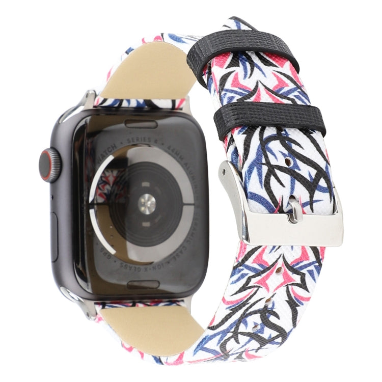 Bracelet de montre en cuir véritable imprimé épines pour Apple Watch Series 10 42 mm / 9, 8 et 7 41 mm / SE 3, SE 2, 6, SE 5 et 4 40 mm / 3, 2 et 1 38 mm, 40 mm