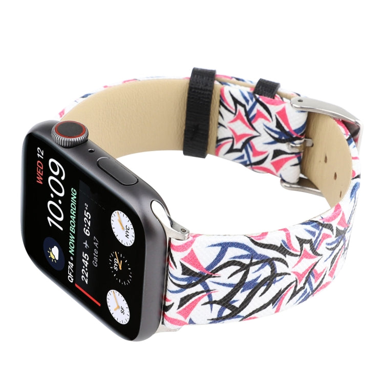 Bracelet de montre en cuir véritable imprimé épines pour Apple Watch Series 10 42 mm / 9, 8 et 7 41 mm / SE 3, SE 2, 6, SE 5 et 4 40 mm / 3, 2 et 1 38 mm, 40 mm