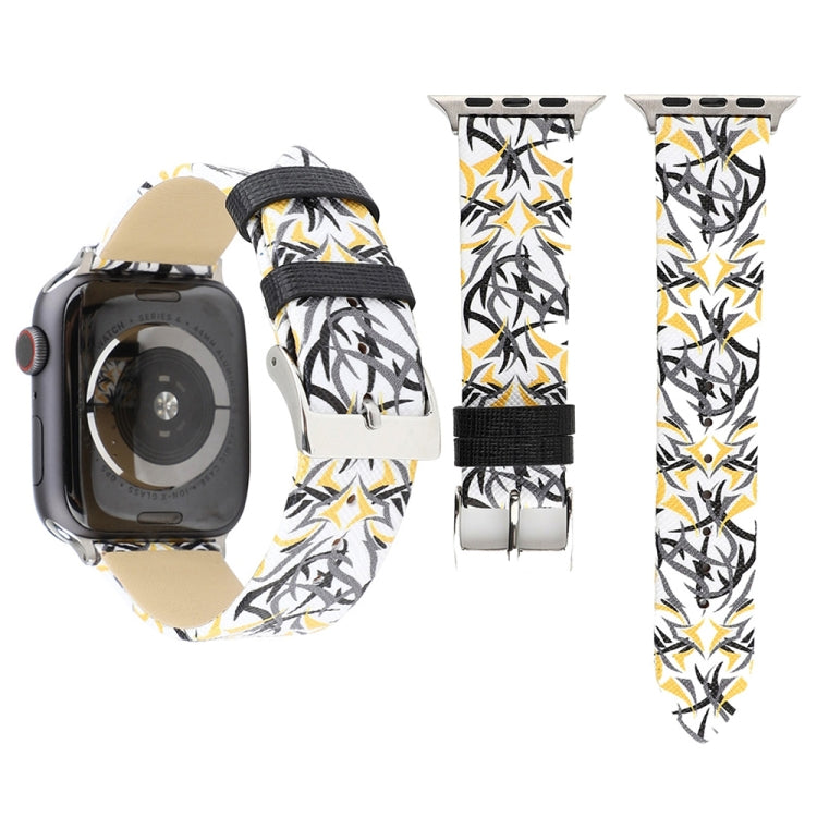 Bracelet de montre en cuir véritable imprimé épines pour Apple Watch Ultra 49 mm et Watch Ultra 2 49 mm / Series 10 46 mm / Series 9, 8 et 7 45 mm / SE 3, SE 2, 6, SE 5 et 4 44 mm / 3, 2 et 1 42 mm, 44 mm