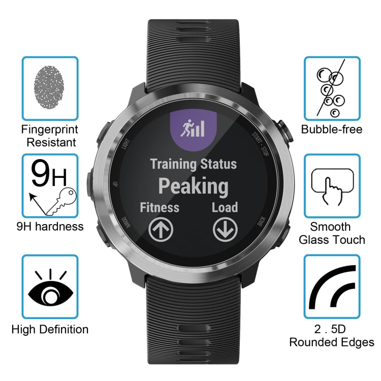 2 PCS ENKAY Hat-Prince for  Garmin Forerunner 645 0.2mm 9H Surface Hardness 2.15D Curved Edge Tempered Glass Screen Protector