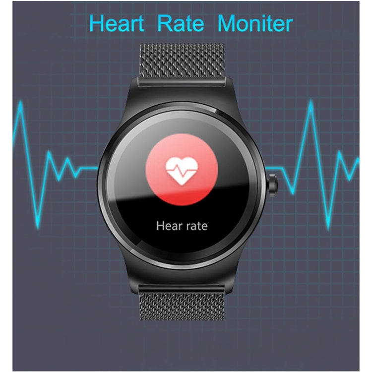 SMA-Round 1.28 inch Color Touch Screen Bluetooth Smart Watch, Waterproof, Support Voice Control / Heart Rate Monitor / Sleep Monitor / Bluetooth Camera, Compatible with Android and iOS System, SMA-Round/Silver Steel Strap, SMA-Round/Black Steel Strap  ...