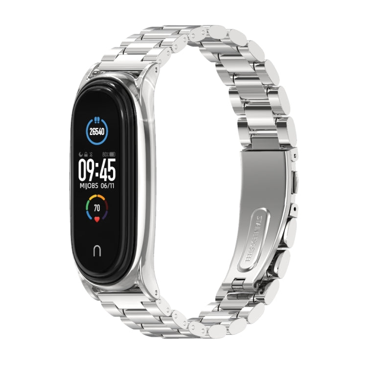 Mijobs Stainless Steel Metal Watch Band for Xiaomi Mi Band 3 & 4 & 5 & 6