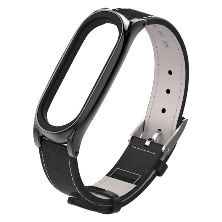 Bracelet de montre en cuir pleine fleur avec boîtier magnétique sans vis Mijobs pour Xiaomi Mi Band 3, 4, 5 et 6 (sans boîtier), CA0139A, CA0139B, CA0139C, CA0139D, CA0139E, CA0139F, CA0139G