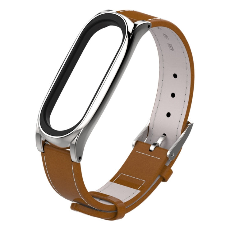 Bracelet de montre en cuir pleine fleur avec boîtier magnétique sans vis Mijobs pour Xiaomi Mi Band 3, 4, 5 et 6 (sans boîtier), CA0139A, CA0139B, CA0139C, CA0139D, CA0139E, CA0139F, CA0139G
