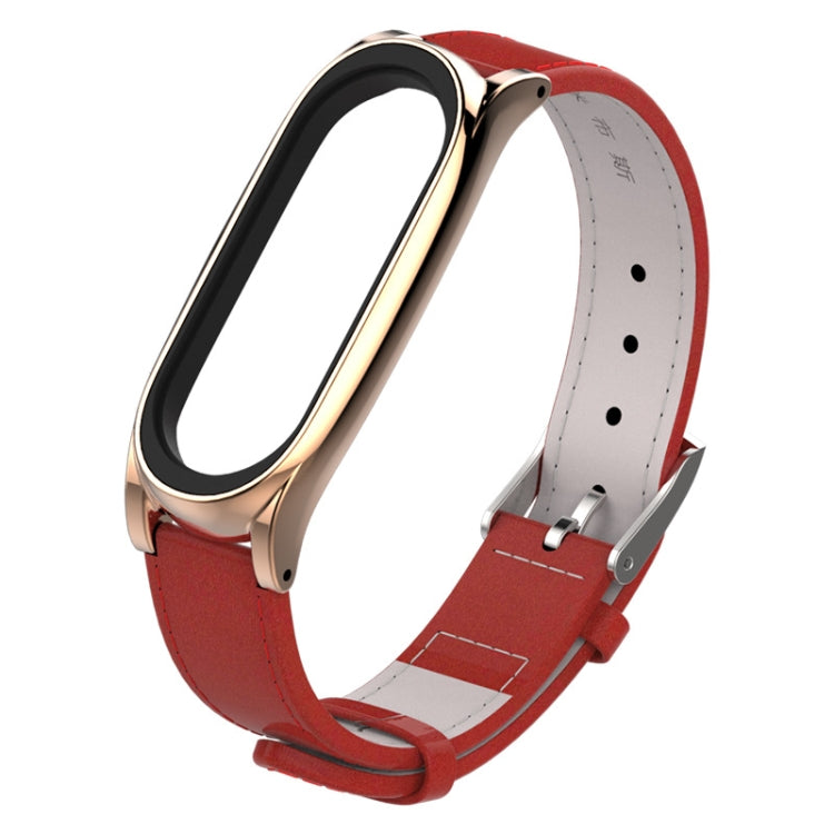 Bracelet de montre en cuir pleine fleur avec boîtier magnétique sans vis Mijobs pour Xiaomi Mi Band 3, 4, 5 et 6 (sans boîtier), CA0139A, CA0139B, CA0139C, CA0139D, CA0139E, CA0139F, CA0139G