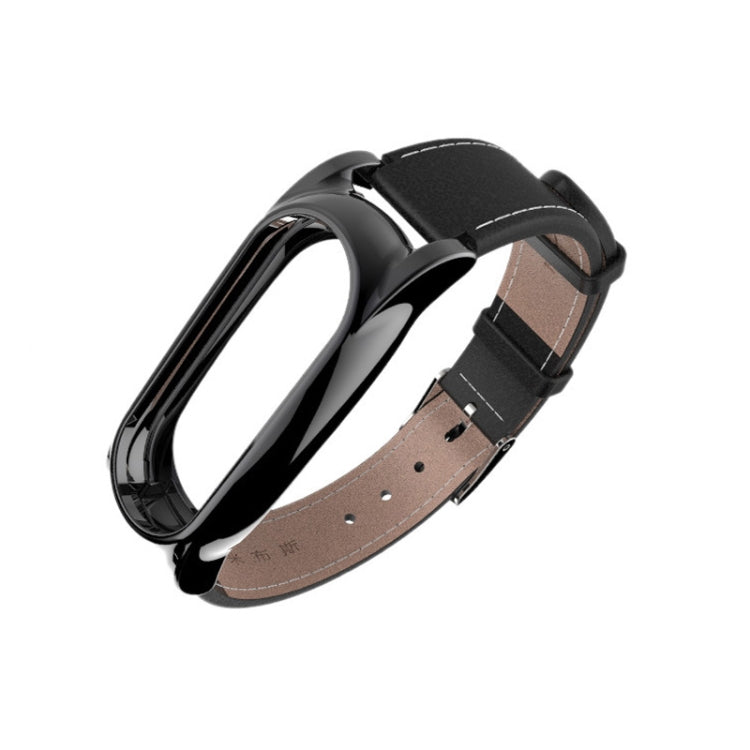 Bracelet de montre en cuir pleine fleur avec boîtier magnétique sans vis Mijobs pour Xiaomi Mi Band 3, 4, 5 et 6 (sans boîtier), CA0139A, CA0139B, CA0139C, CA0139D, CA0139E, CA0139F, CA0139G