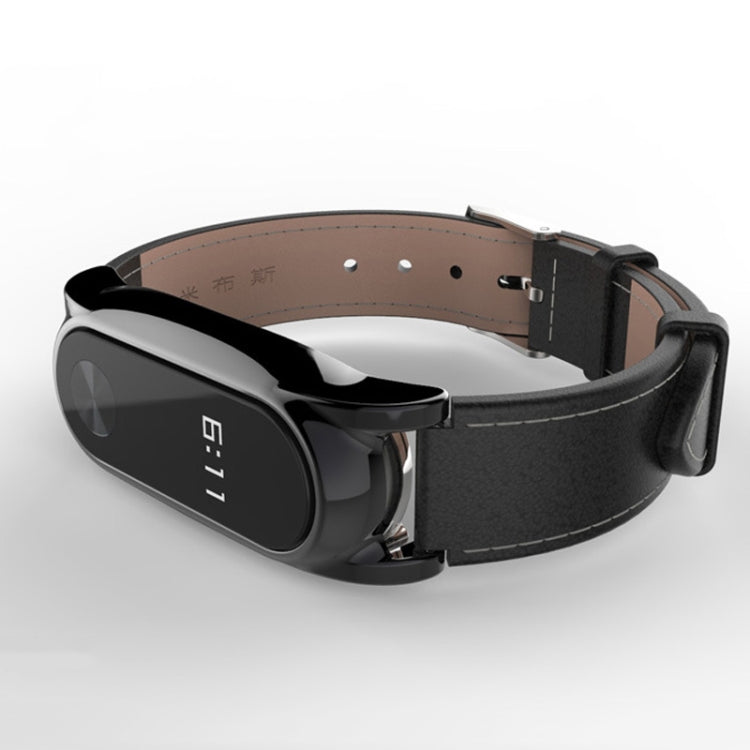 Bracelet de montre en cuir pleine fleur avec boîtier magnétique sans vis Mijobs pour Xiaomi Mi Band 3, 4, 5 et 6 (sans boîtier), CA0139A, CA0139B, CA0139C, CA0139D, CA0139E, CA0139F, CA0139G