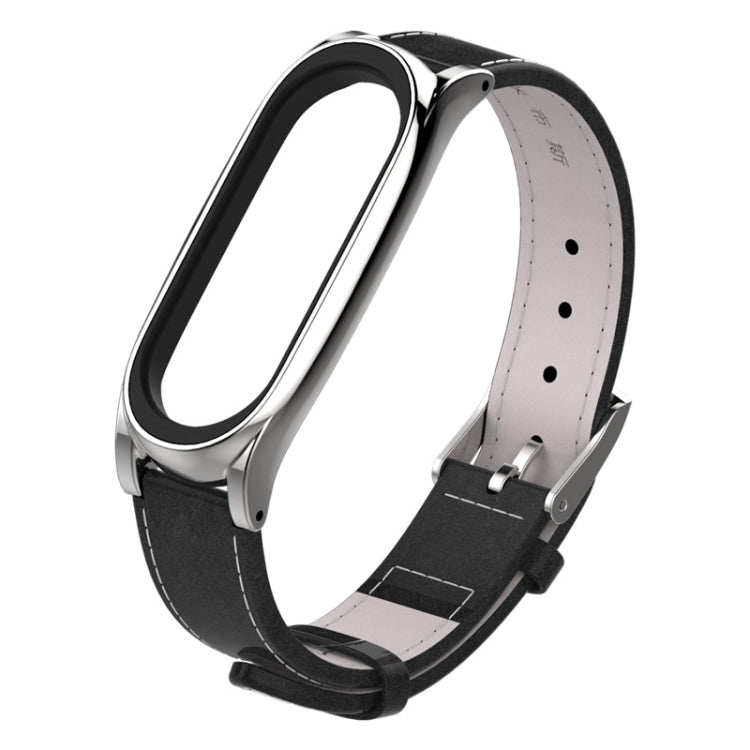 Bracelet de montre en cuir pleine fleur avec boîtier magnétique sans vis Mijobs pour Xiaomi Mi Band 3, 4, 5 et 6 (sans boîtier), CA0139A, CA0139B, CA0139C, CA0139D, CA0139E, CA0139F, CA0139G