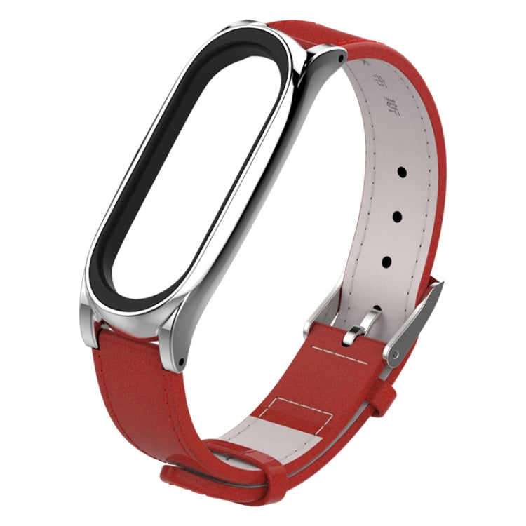 Bracelet de montre en cuir pleine fleur avec boîtier magnétique sans vis Mijobs pour Xiaomi Mi Band 3, 4, 5 et 6 (sans boîtier), CA0139A, CA0139B, CA0139C, CA0139D, CA0139E, CA0139F, CA0139G
